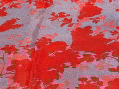 Chiffon Dark Lilac Coral Abstract