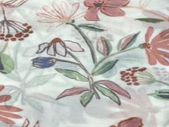 Chiffon White Peach Floral