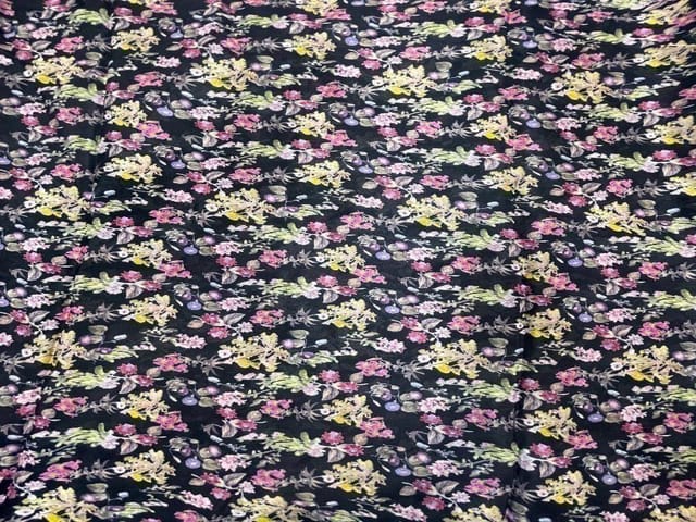 Chiffon Black Floral