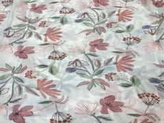 Chiffon White Peach Floral