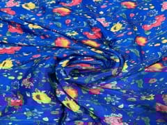 Chiffon Bright Blue Floral