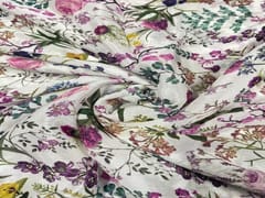Chiffon White MultiColour Floral