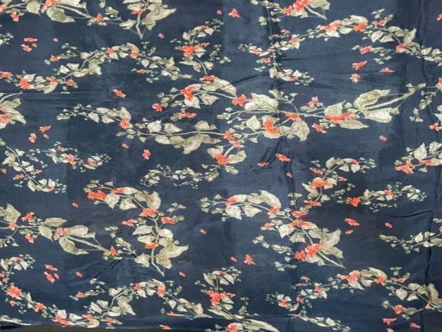 Chiffon Dark Blue Floral