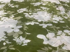 Chiffon Mehndi Green White Abstract