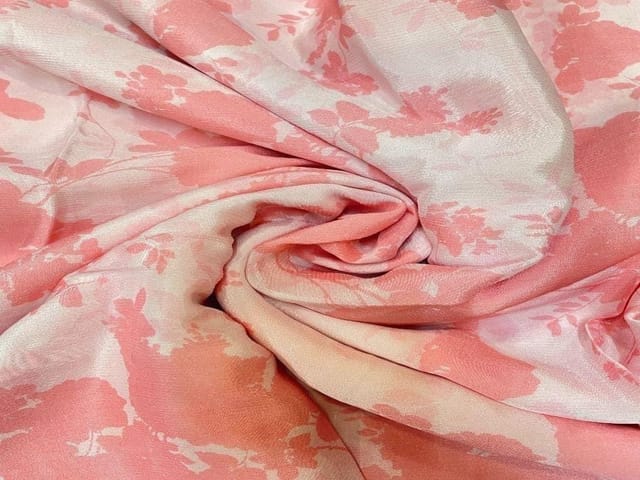 Chiffon Baby Pink White Abstract
