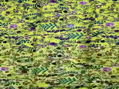 Chiffon Bright Yellow Purple Floral