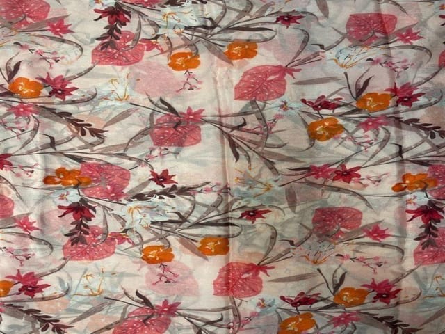 Chiffon Light Pink Leaves