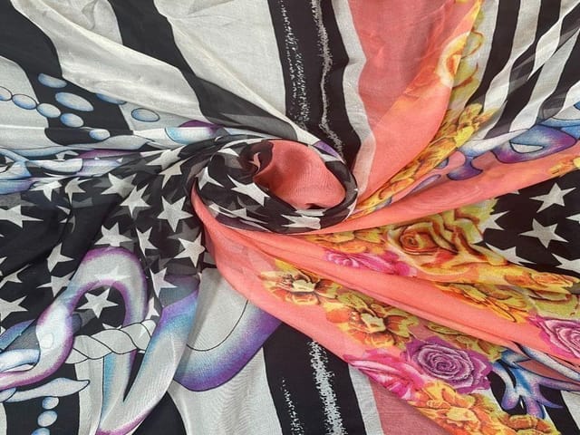 Printed Chiffon MultiColour Floral 1