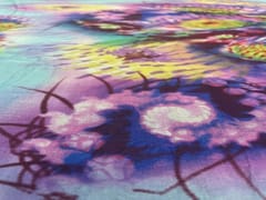 Printed Chiffon Blue Purple Abstract