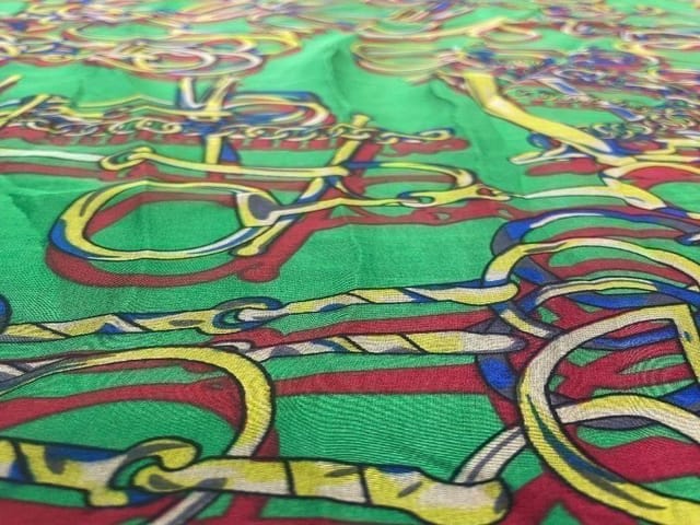 Printed Chiffon Green Abstract