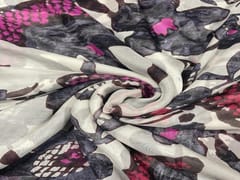 Printed Chiffon White Floral