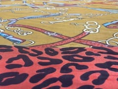 Printed Chiffon Brown Maroon Animal Abstract