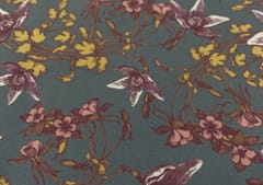 Banana Crepe Grey Floral