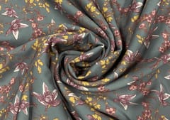 Banana Crepe Grey Floral