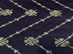 Pure Chanderi Embroidered Silk Navy Blue Chevron