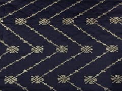 Pure Chanderi Embroidered Silk Navy Blue Chevron