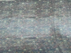 Pure Dupion Silk Grey MultiColour Floral