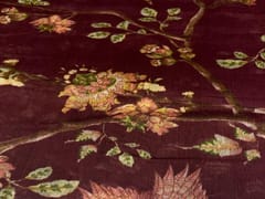Pure Dupion Silk Dark Maroon Floral