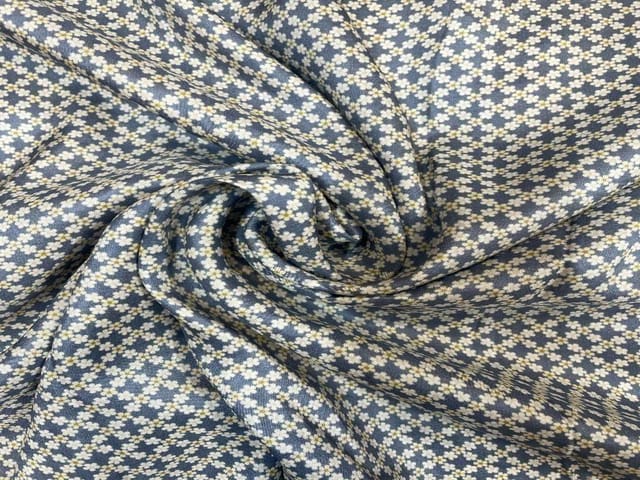 Pure Dupion Silk Grey Floral