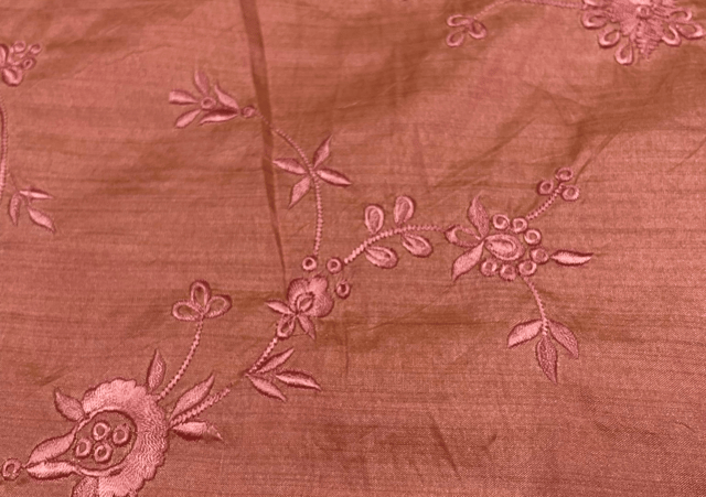 Embroidered Cotton Pink Floral 1