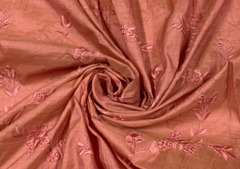 Embroidered Cotton Pink Floral 1