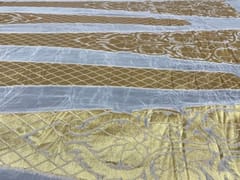 Dyeable Georgette Kali White Golden Checks Floral