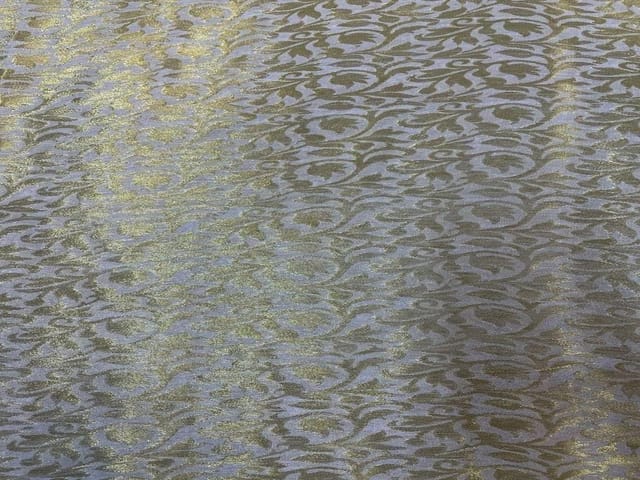 Dyeable Banarasi Semi Georgette White Golden Floral