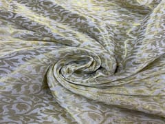 Dyeable Banarasi Semi Georgette White Golden Floral