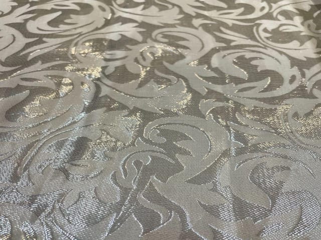 Dyeable Semi Satin Georgette Banarasi Grey Abstract