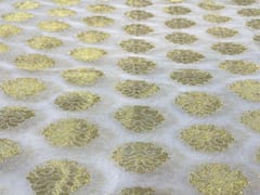 Dyeable Banarasi Semi Georgette White Golden Flowers 1