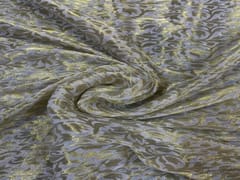 Dyeable Banarasi Semi georgette White Golden Floral 3