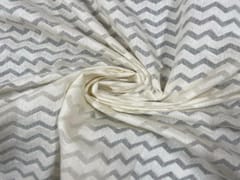 Dyeable Pure Chanderi Self White Chevron 1