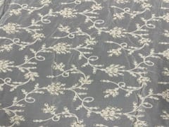 Dyeable Embroidered Georgette White Floral 21
