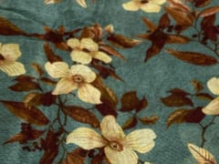 Chiffon Teal Blue Yellow Floral