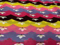 Chiffon MultiColour Floral Stripes