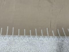 Embroidered Cotton Beige With Floral Border