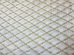 Dyeable Embroidered Pure Chanderi Silk White Flowers Checks