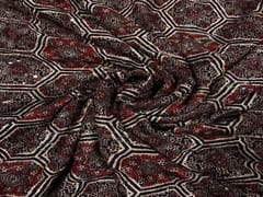 Embroidered Georgette Maroon Geometric