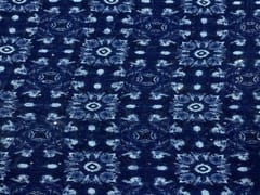 Embroidered Georgette Navy Blue White Abstract