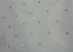 Dyeable Embroidered Cotton White Floral Motifs