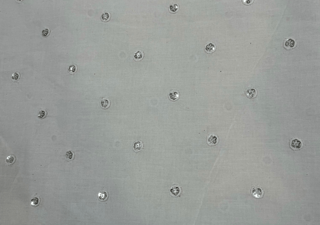 Dyeable Embroidered Cotton White Floral Motifs