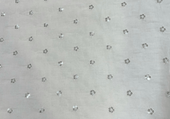 Dyeable Embroidered Cotton White Small Floral Motifs