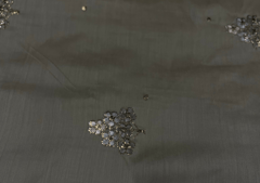 Embroidered Cotton Brown Flowers