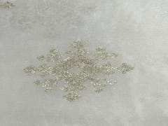 Dyeable Embroidered Chiffon White Golden Geometric