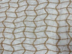 Dyeable Embroidered Chiffon White Golden Checks Waves