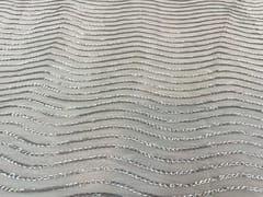 Dyeable Embroidered Georgette White Wavy Stripes