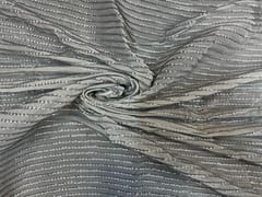 Dyeable Embroidered Georgette White Grey Stripes