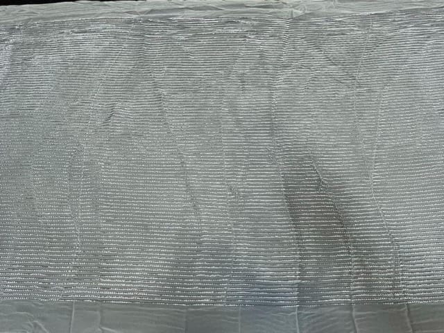 Dyeable Embroidered Georgette White Grey Stripes