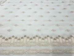 Dyeable Embroidered Georgette White Geometric Motifs With Border
