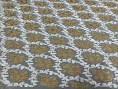 Dyeable Embroidered Georgette White Golden Floral Motifs 2